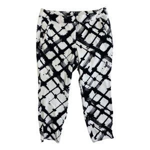 Lane Bryant 18 Cotton Spandex Ankle Pants Trousers Black/White Stretch